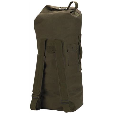 Olive Drab Military Gi Style Double Strap Duffle Bag 22 In X 38 In Cotton Canvas Galaxy