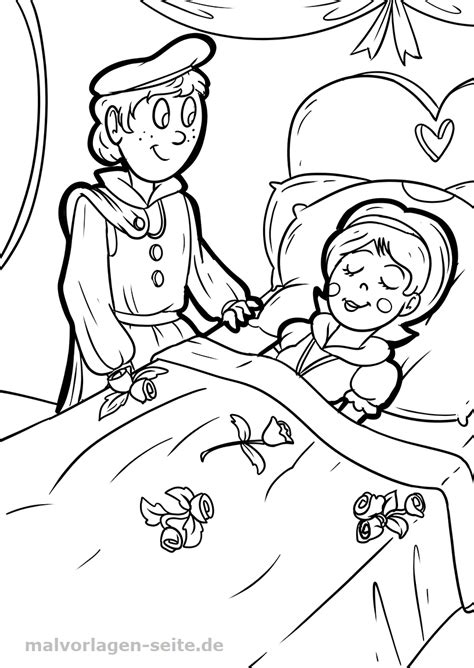 Malvorlage Dornröschen Märchen - Kostenlose Ausmalbilder