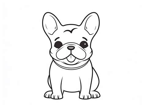 Charming French Bulldog Coloring - Coloring Page