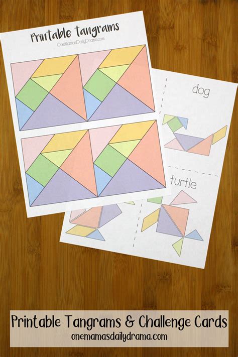 Printable Tangrams and Challenge Cards Kids Activity