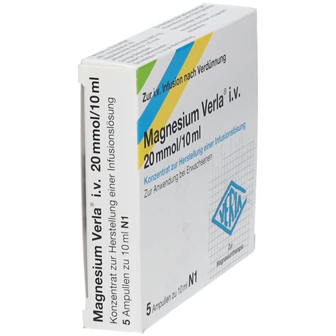 Magnesium Verla® i.v. 20mmol/10 ml 5 St - Shop Apotheke