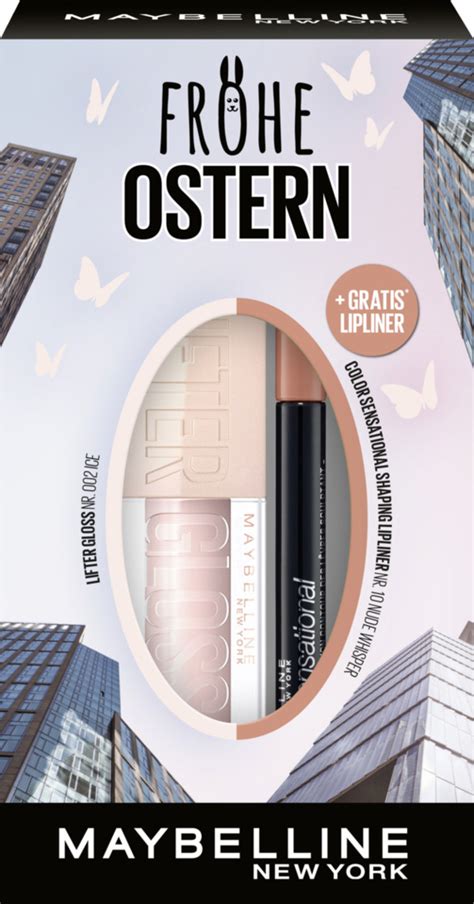 Maybelline New York Set Lifter Gloss Ice Lipliner Nude Whisper von ROSSMANN für
