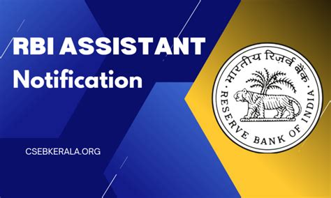 RBI Assistant Notification 2023 PDF Application Form Fees Exam