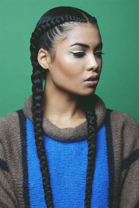 African American Two French Braids 677c7c56ac291f4c40dfe346718688 In 2019 Cool Braid