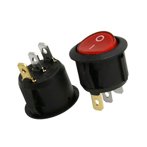 Jual Round Rocker Switch A V Saklar Lampu Merah On Off Spst Mm