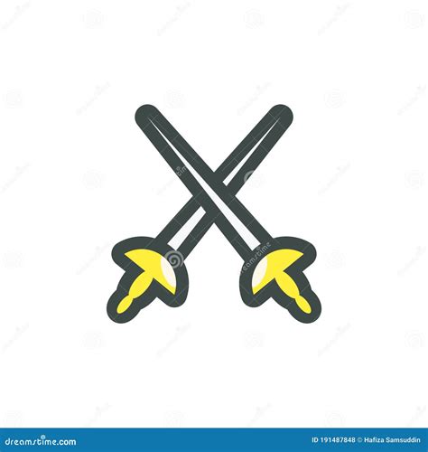 Fencing Swords. Vector Illustration Decorative Design Stock Vector