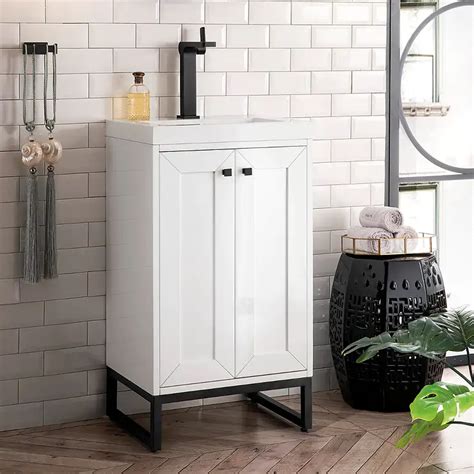 James Martin Vanities Chianti 20 Glossy White Vanity With Black