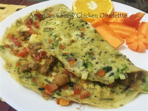 OMELETTE RECIPES AMERICAN CHEESY CHICKEN OMELETTE