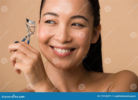 Smiling Beautiful Naked Asian Girl Holding Stock Image Image Of Cheerful Naked