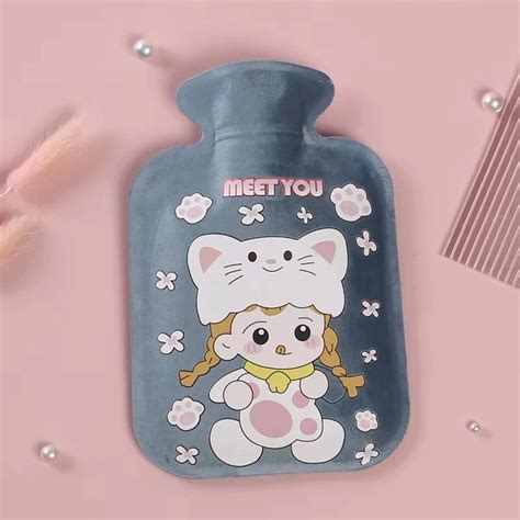 Murahmini Plush Hot Water Bottle Bag Handwarmer Warm Hands Bag Tungku Air Panas Beg Tuam Perut