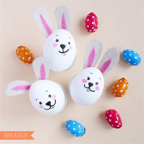 Osterdeko: Ostereier mit süßem Hasengesicht basteln [ DIY ] - Doro