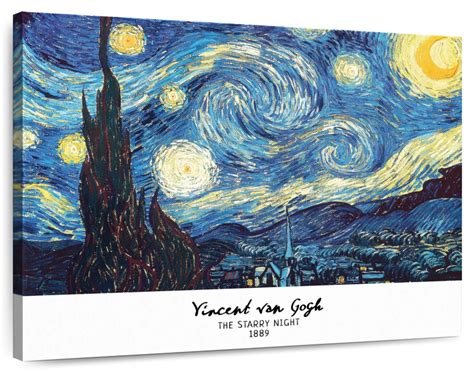 Starry Night Van Gogh Exhibition Poster Wall Art Painting By Vincent Van Gogh