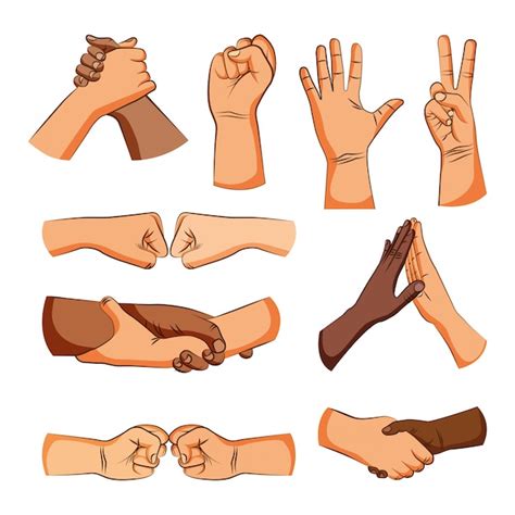 Premium Vector | Friendship hands signs greeting drawings