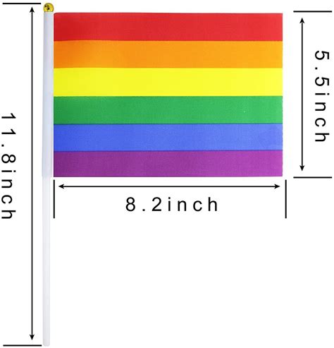 SUNREEK Rainbow Pride Gay Stick Flag Pack Small Mini Hand Held LGBT