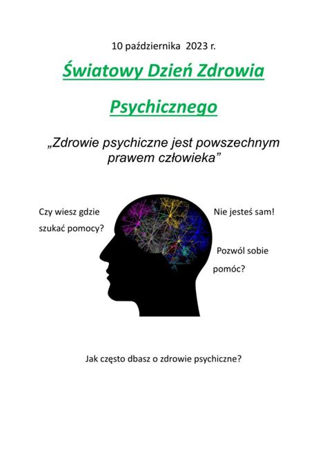 Światowy Dzień Zdrowia Psychicznego Zespół Szkół Centrum Kształcenia