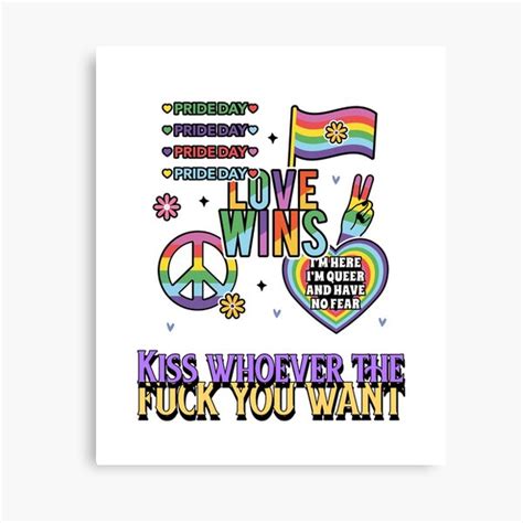 Lienzo Besa a quien quieras Día del Orgullo El amor gana Queer Queer Af Orgullo Gay Af