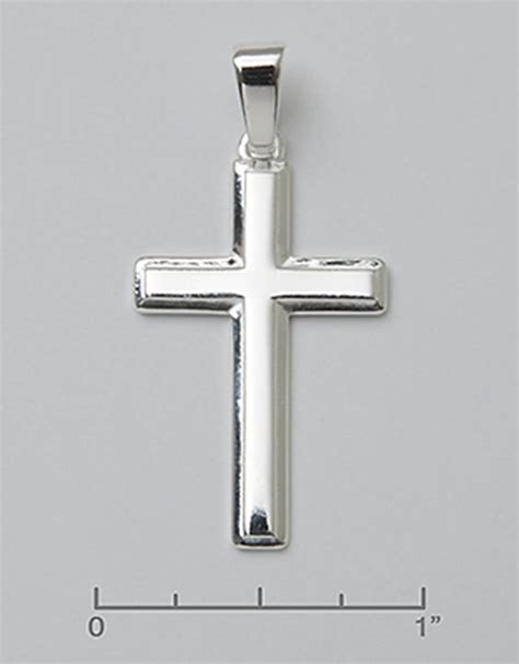 Mens Sterling Silver Plain Cross Pendant Simply Sterling