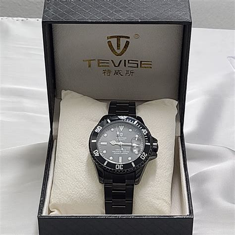 Tevise T801 Automatic Men Mechanical Date 38mm Black Dial EXCELLENT