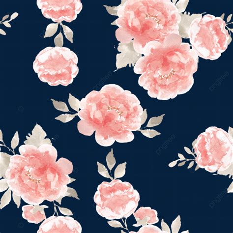 Vintage Orange Rose Watercolor Flower Seamless Pattern Floral Pattern