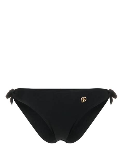 Dolce Gabbana Logo Tag Bikini Bottoms Black Mirror Online