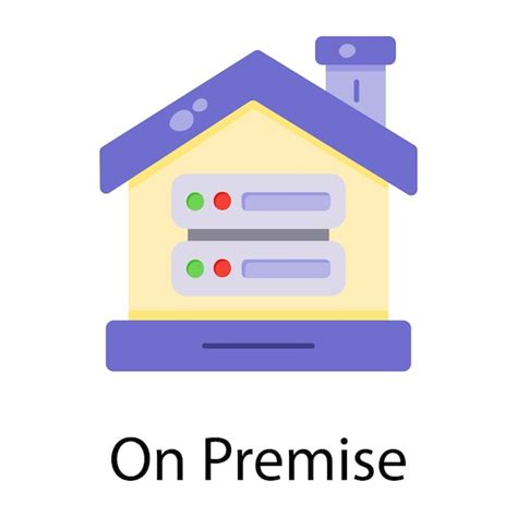 premium vector server   home building flat icon   premise