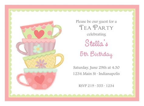 High Tea Invitation Printable