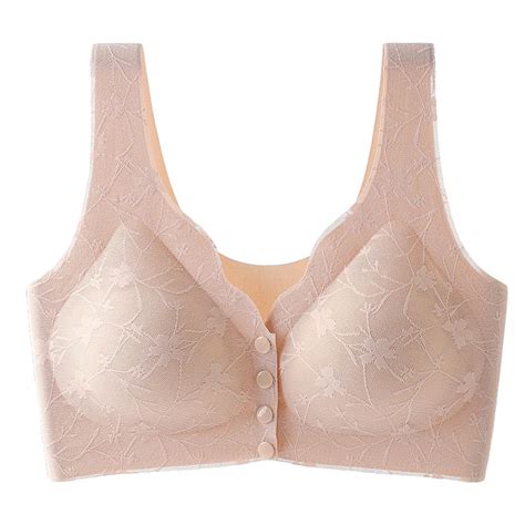 Alllist Front Closure Women Bras Wirefree Push Up Lingerie Solid Lace Pink Seamless Bralette