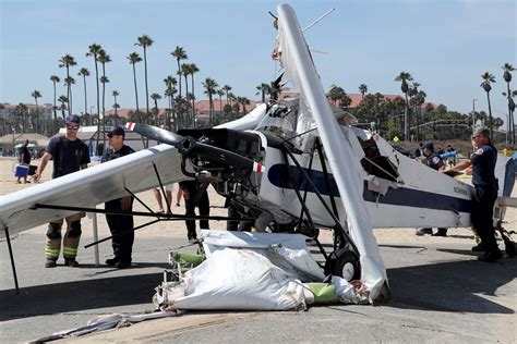 Small Plane Crashes Into The Waters Off Huntington State Beach Los