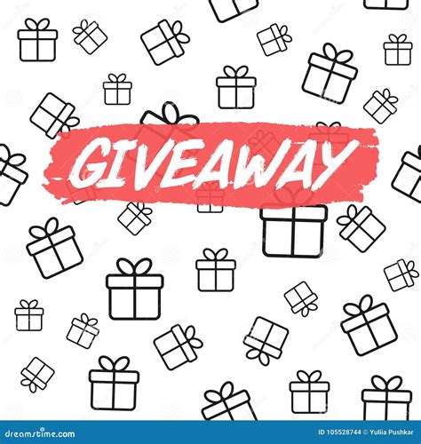 Plantilla De La Tarjeta Del Sorteo Para Los Blogs Fondo Con Los