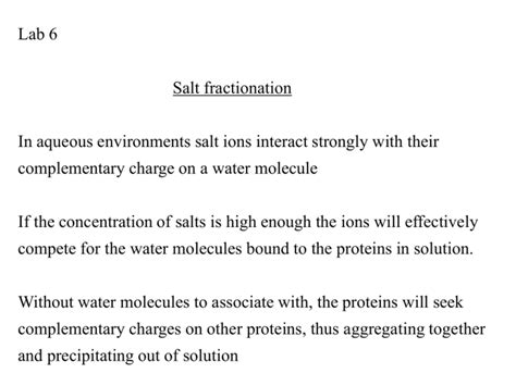 Salt Fractionation