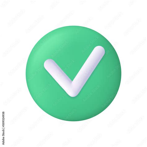 Vetor De Check Mark D Icon D Green Check Mark Tick For Right