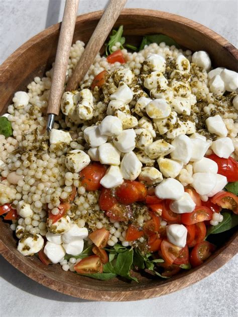 Pesto Pearl Couscous Salad Something Nutritious