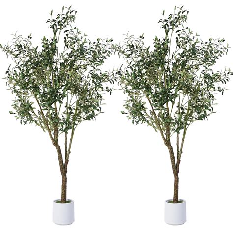 Amazon Jocoevol Artificial Olive Tree Ft Indoor Fake Silk Plant