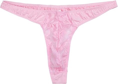 YiZYiF Transparent Herren Slips Mesh mit Spitze Rüsche Thong Männer Unterwäsche Tanga Lingerie