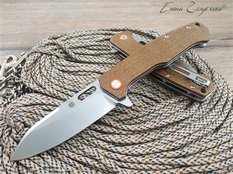 Складной нож FIVE PRO Нож флиппер Ребус micarta сталь D2, длина лезвия ...