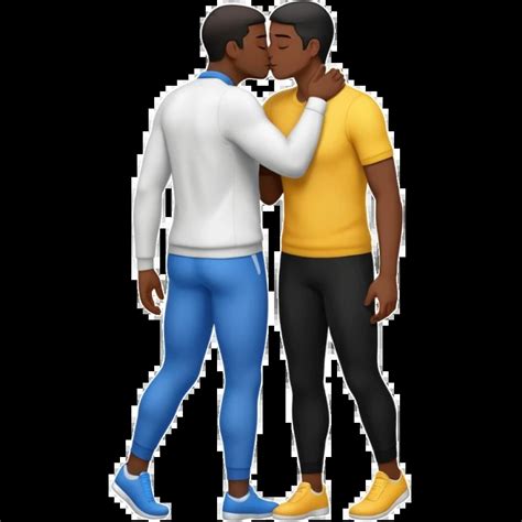 Full Body View Naked Men White And Black Making Out Having Sex
