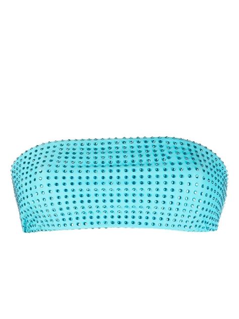 SELF PORTRAIT Crystal Embellished Bandeau Bikini Top Editorialist