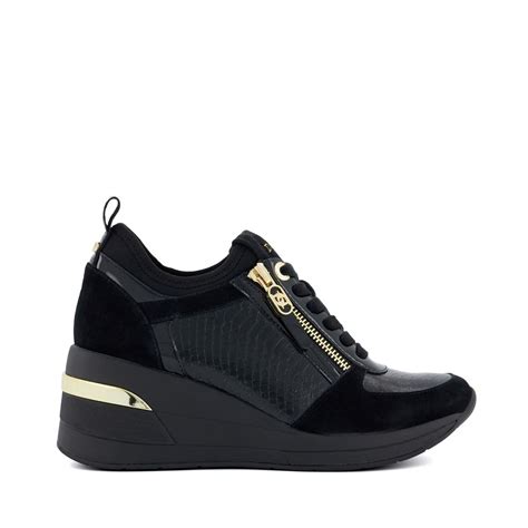 Baskets Compens Es Lacets Eiline Noir Cuir Dune London La Redoute