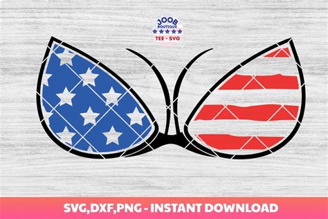 Us Flag Boobs Svg Womens Bikini Flag Svg Boobs Bra Us Etsy