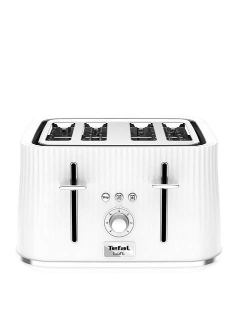 Tefal Loft 4 Slice Toaster, White, TT760140 | very.co.uk