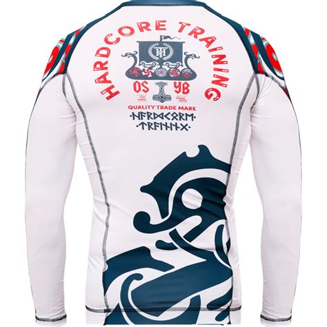 Рашгард Hardcore Training Nordic Pattern Blue White LS купить в Москве