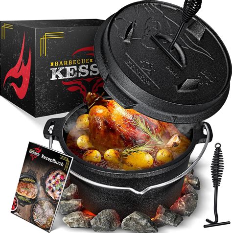 Kesser Dutch Oven Set Bbq Litres Marmite Feu Avec Pieds