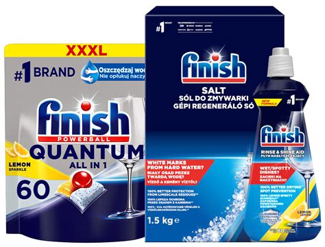 Finish Quantum All in 1 zestaw do zmywarki 3 sztuki Kapsułki 60 sztuk