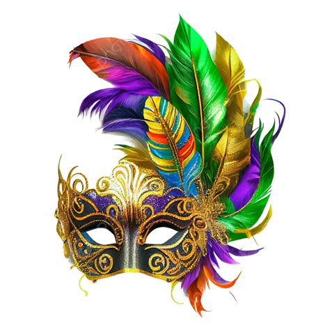 Colorful 3d Golden Barazil Carnival Mask Mardi Gras Carnival Mask