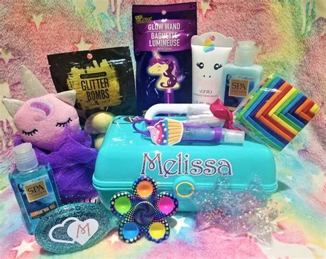 Personalized Girls or Teen Gift Set, Accessory Makeup Case With Glitter ...
