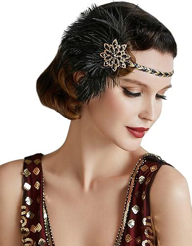 Babeyond 1920s Vintage Headband Roaring 20s Flapper Headpiece With Feather 1920s Great Gatsby