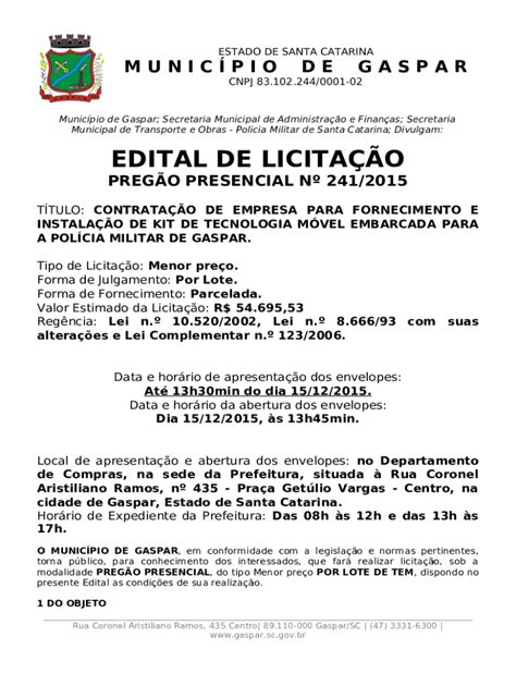 Secretaria Municipal Da Administrao E Finanas Doc Template Pdffiller