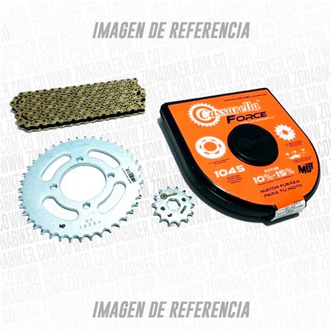 Kit De Arrastre Casarella Pulsar Ns 200 6h Pt41c Pd13c 520 H 120 C Force Cadena Dorada