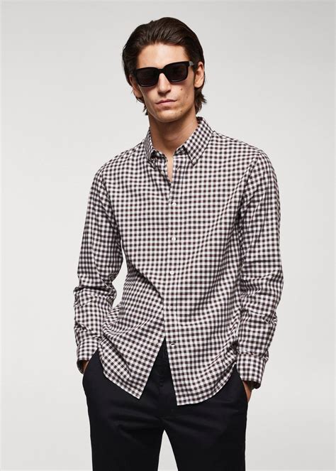 Camisa Algodón Cuadro Vichy Hombre Mango Man España