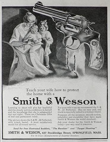 1912 Smith Wesson 38 Perfected Revolver Ad Teach Your Wife